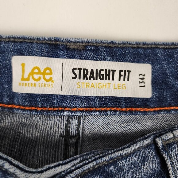 Lee Jeans Mens 34x32 Blue Straight Fit Comfort Stretch Denim NWT - Picture 4 of 12